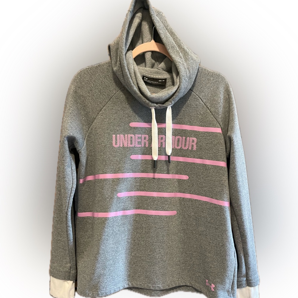 Underarmour Threadborne Cowl Neck Hoodie Fleece Size medium